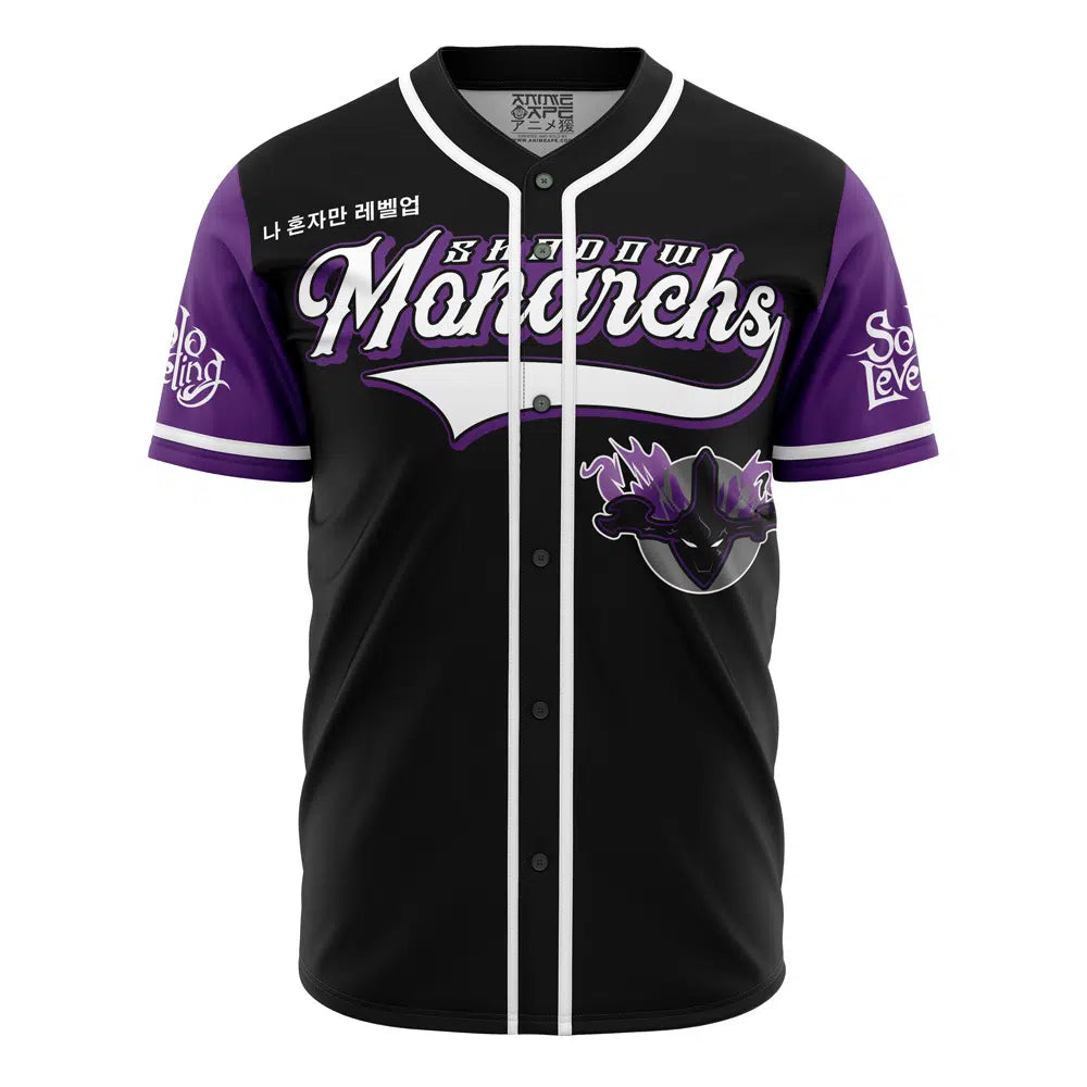 Shadow Monarchs Baseball Jersey - Stylish Black &amp; Purple Anime-Inspired Design - Perfect For Fans &amp; Collectors!