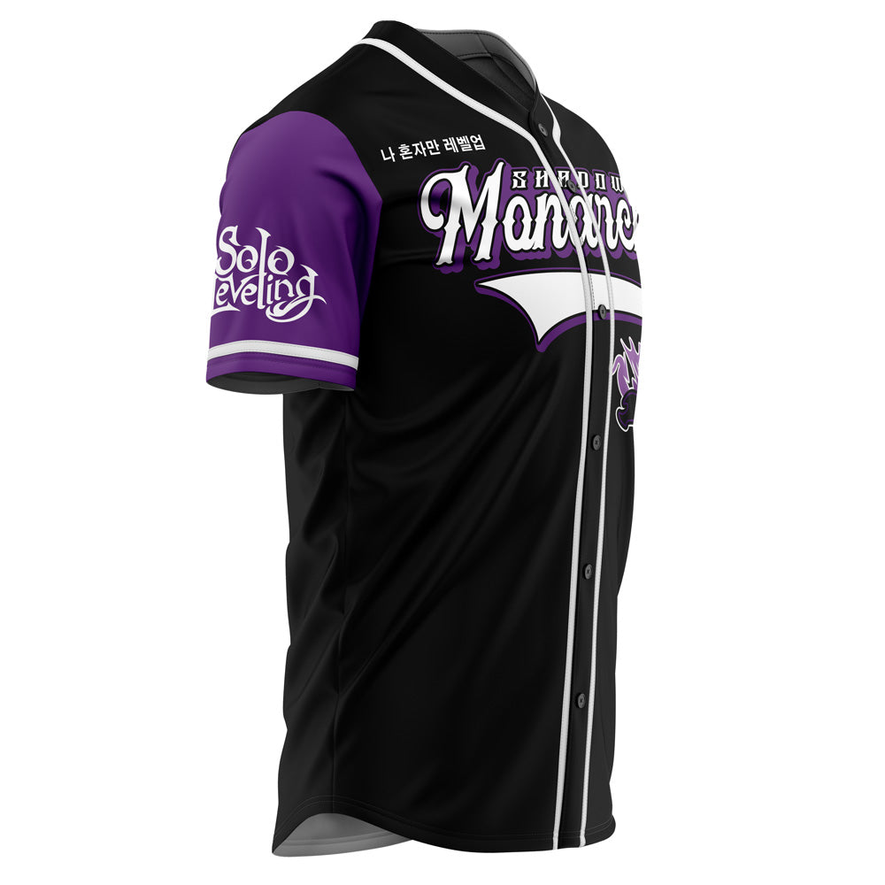 Shadow Monarchs Baseball Jersey - Stylish Black &amp; Purple Anime-Inspired Design - Perfect For Fans &amp; Collectors!
