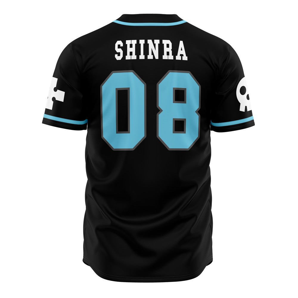 Fireforce Company 8 Tokyo Baseball Jersey - Anime-Inspired Black Shirt For Fans