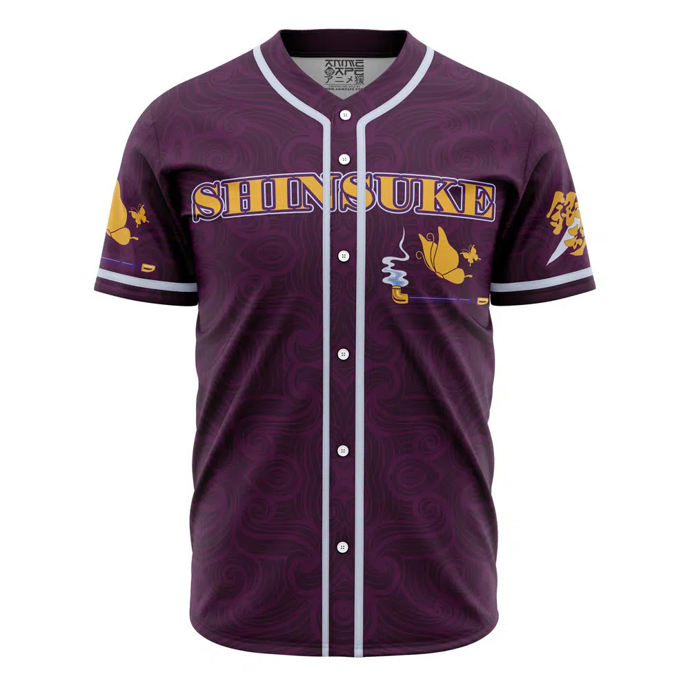 Stylish Shinsuke Anime Baseball Jersey - Purple &amp; Gold Design For Fans