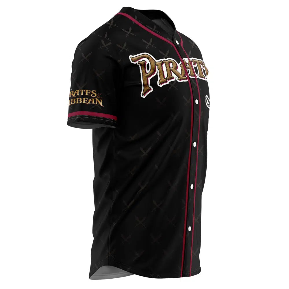 Pirate Themed Baseball Jersey – Bold Black Design, Perfect For Fans &amp; Cosplay