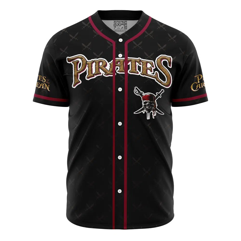 Pirate Themed Baseball Jersey – Bold Black Design, Perfect For Fans &amp; Cosplay