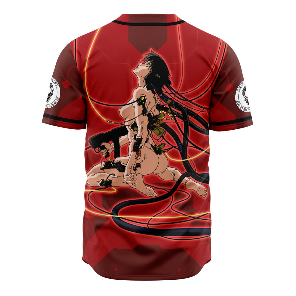 Ghost In The Shell Red Baseball Jersey - Stylish Anime Fan Apparel For Men &amp; Women