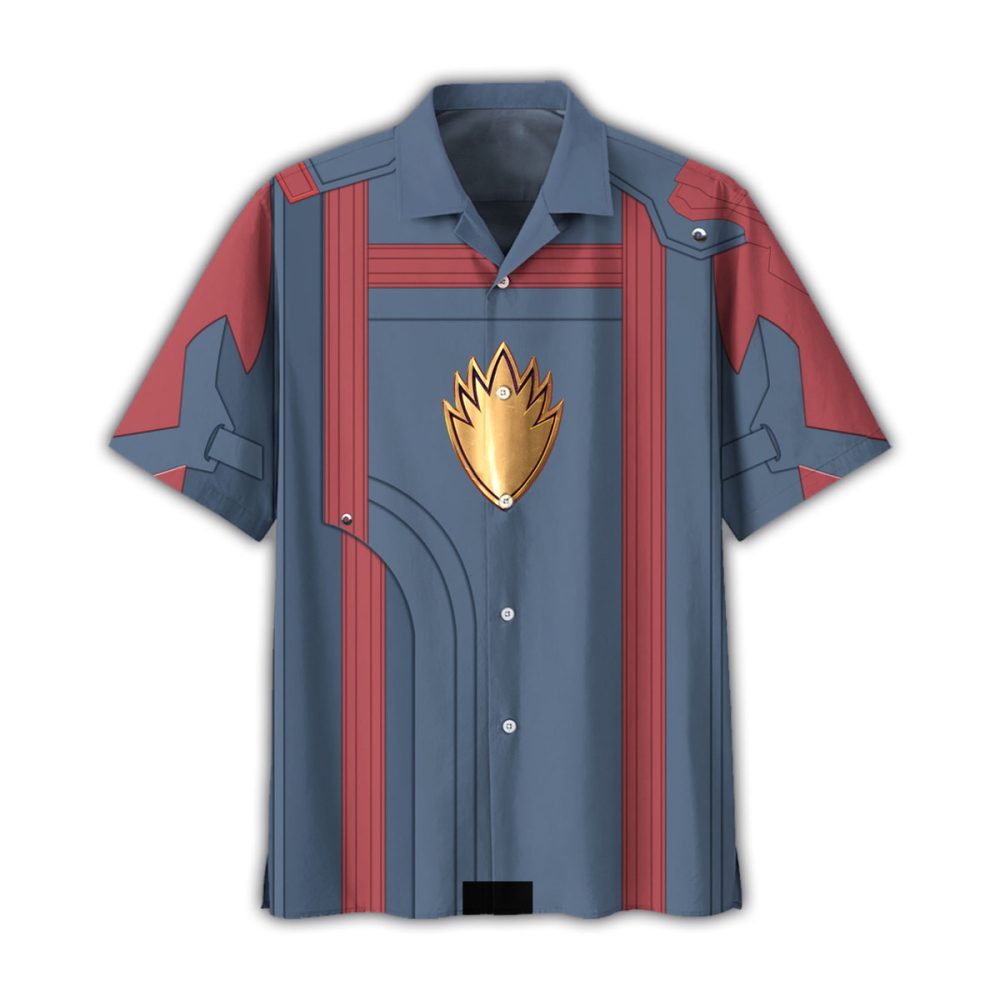 Stylish Blue &amp; Red Baseball Jersey With Gold Emblem – Perfect For Fans &amp; Casual Wear