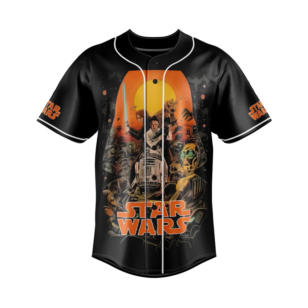 Star Wars Retro Baseball Jersey - Iconic Characters &amp; Vibrant Design - Unisex Fan Apparel