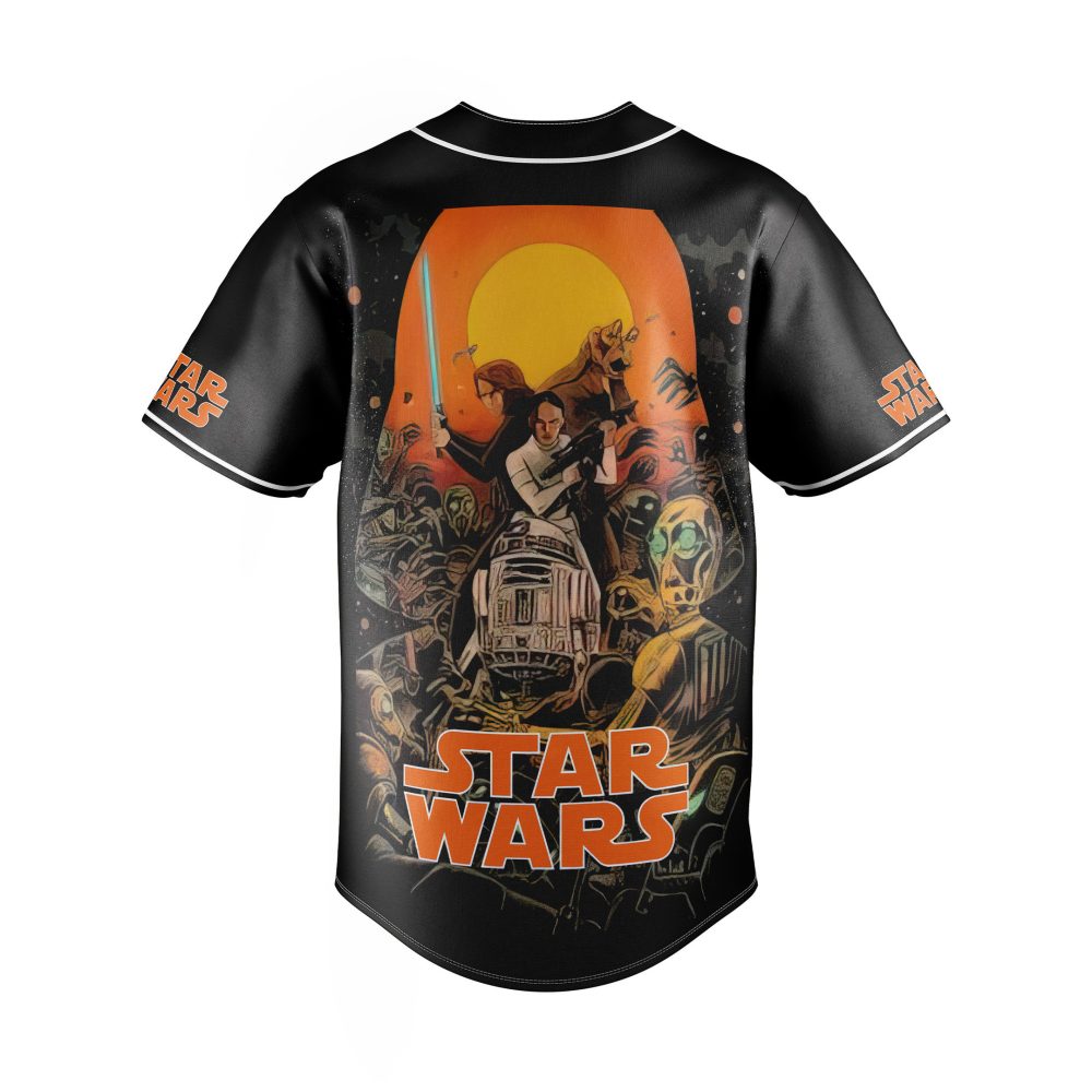 Star Wars Retro Baseball Jersey - Iconic Characters &amp; Vibrant Design - Unisex Fan Apparel