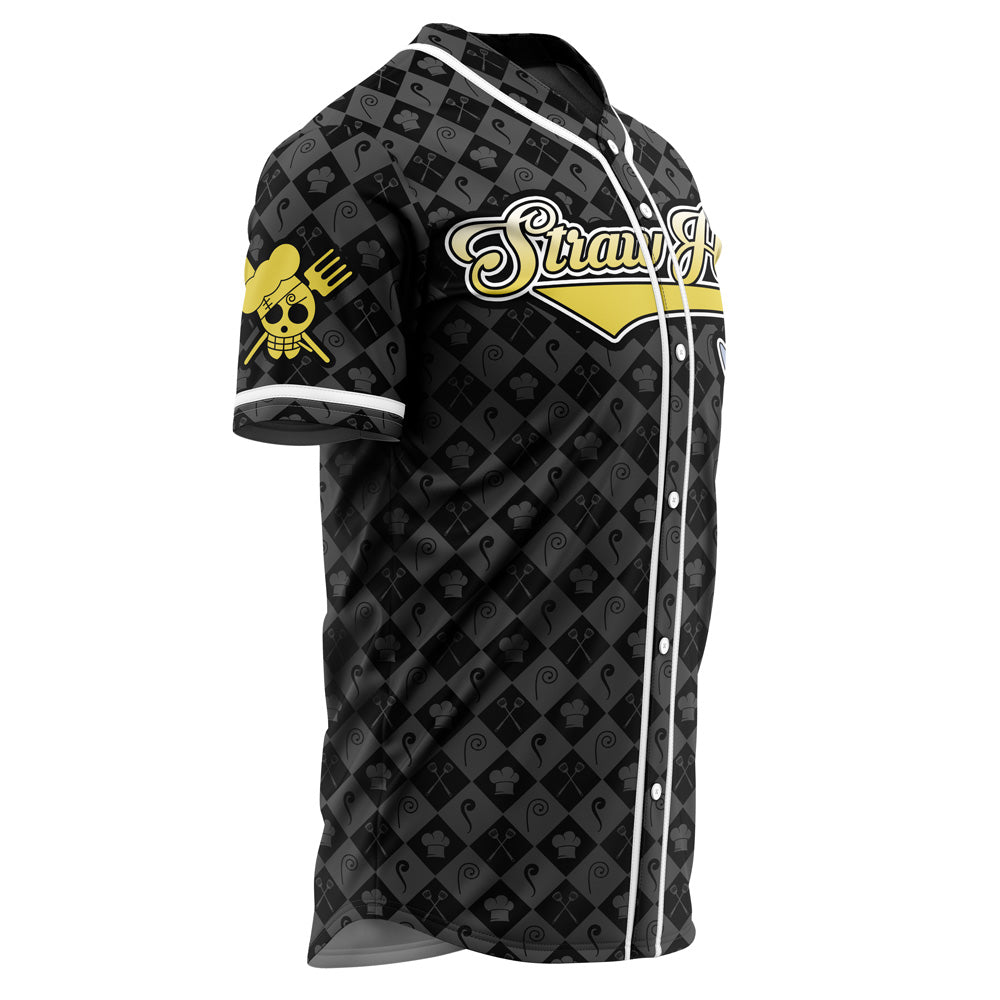 Anime Pirate Baseball Jersey – Unique Skull Design, Black &amp; Yellow – Perfect For Fans!