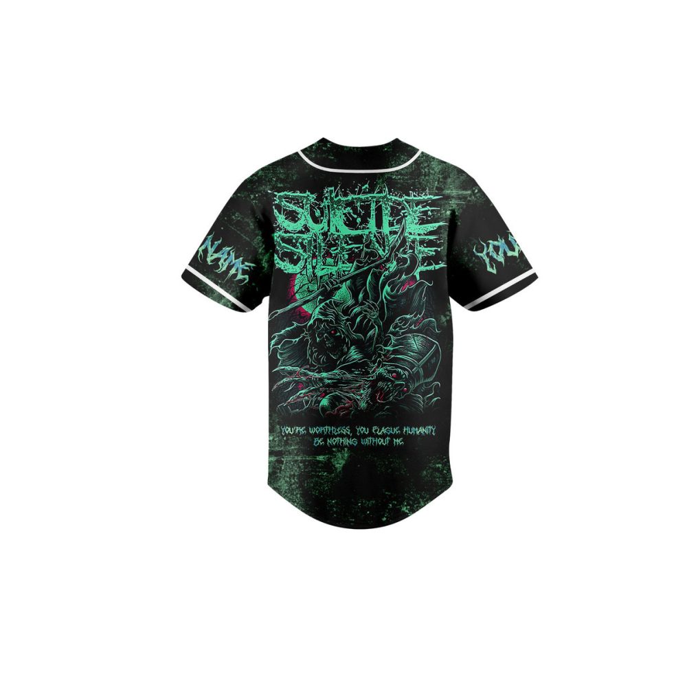 Suicide Silence Graphic Baseball Jersey - Unique Gothic Style For Metal Fans