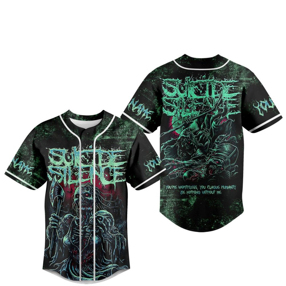 Suicide Silence Graphic Baseball Jersey - Unique Gothic Style For Metal Fans