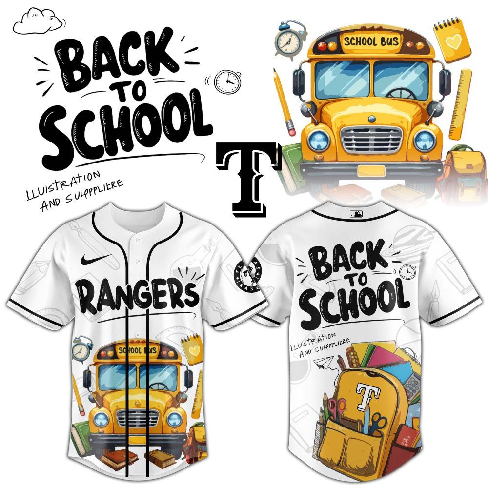 Back To School Baseball Jersey - Fun School Bus Design For Kids &amp; Teens - Perfect Gift!