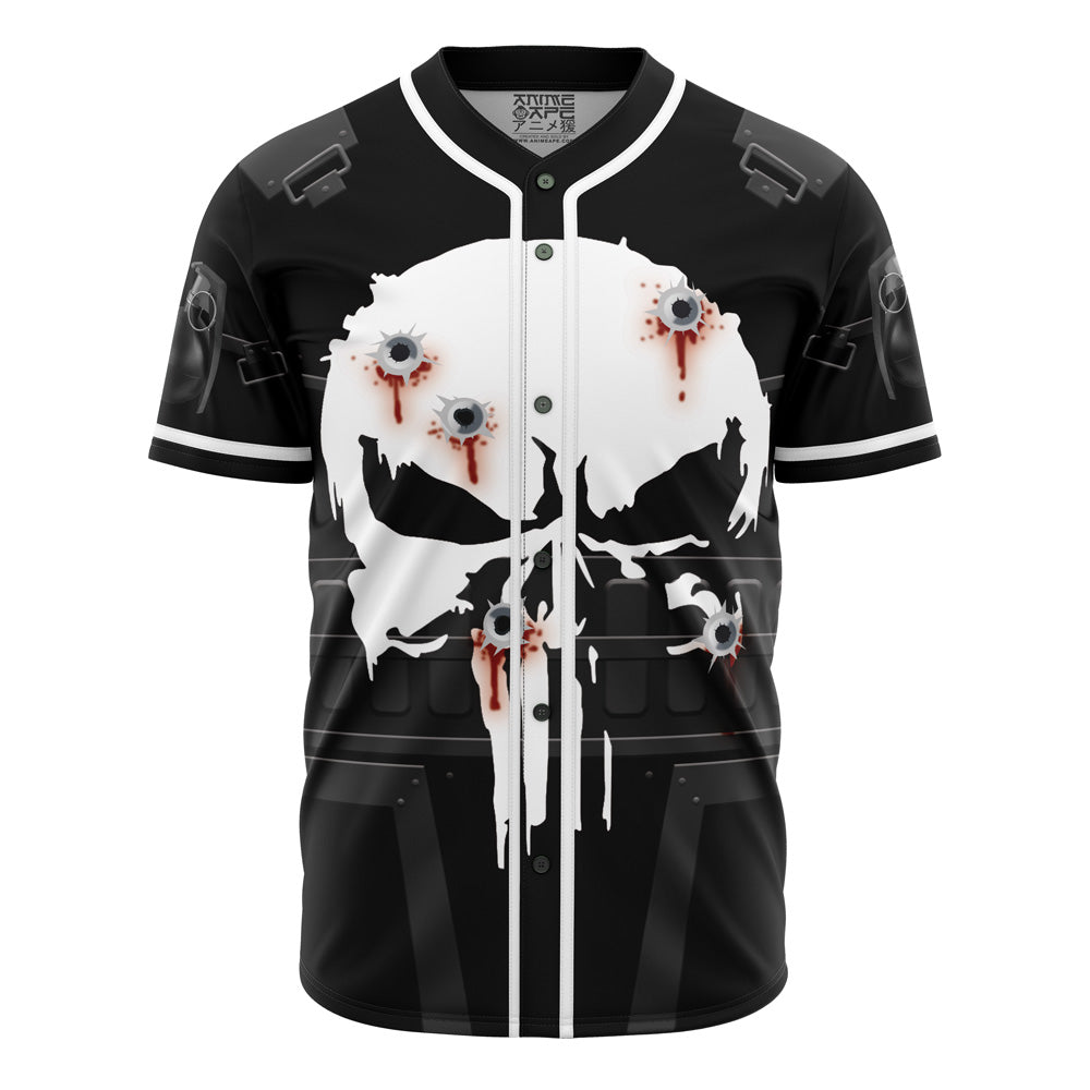 Men'S Graphic Skull Baseball Jersey – Bold Black &amp; White Design, Perfect For Casual Wear