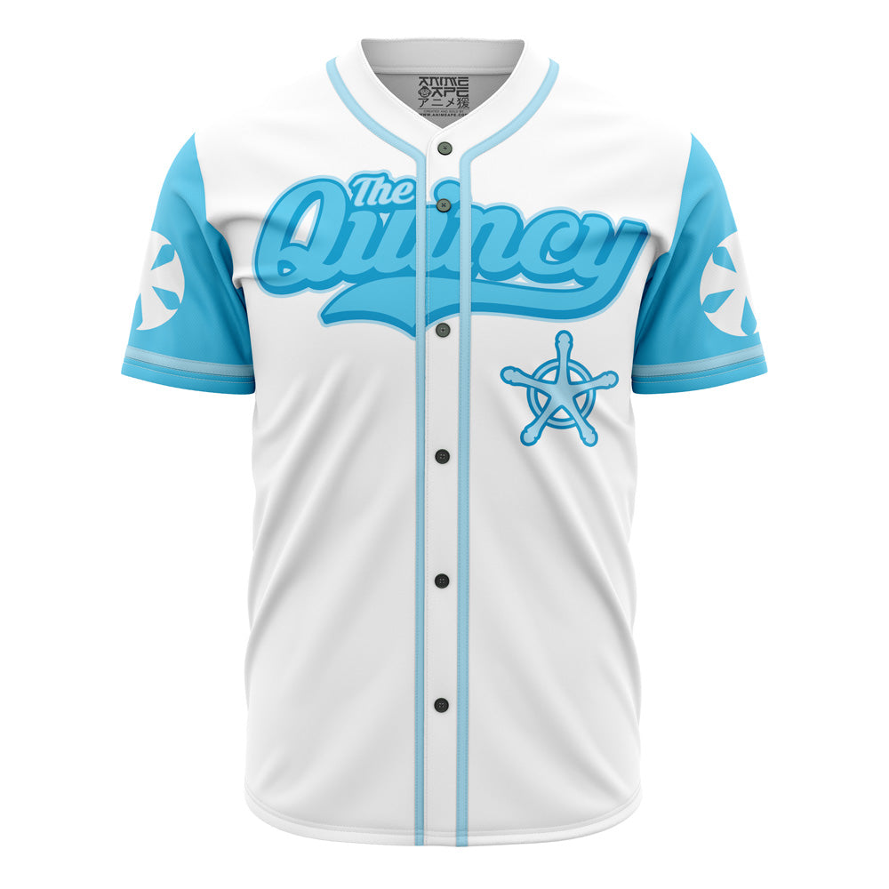 Stylish Quincy Baseball Jersey - White &amp; Blue , Perfect Gift For Anime Fans