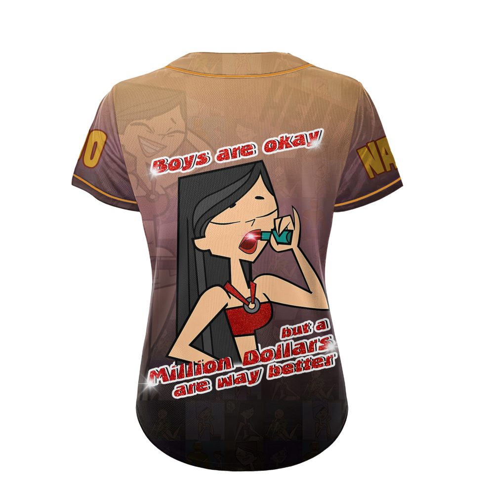 Trendy Total Drama Island Heather Jersey - Bold Cartoon Graphic Tee For Fans