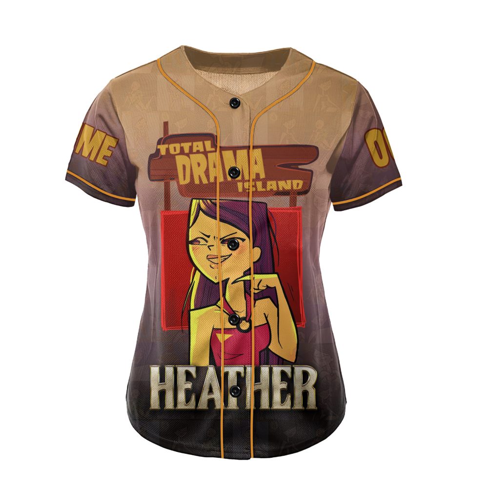 Trendy Total Drama Island Heather Jersey - Bold Cartoon Graphic Tee For Fans