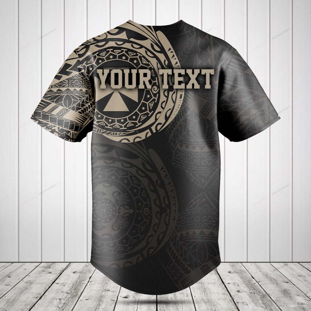 Tribal Pattern Baseball Jersey – Stylish Black &amp; Gold Design, Unisex S-Xxl