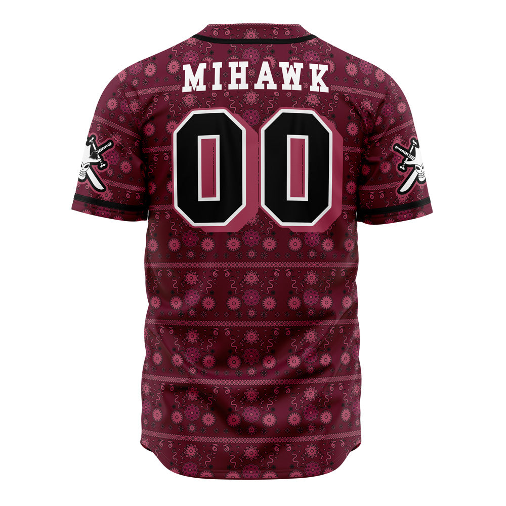 Stylish Warlords Baseball Jersey - Burgundy Pirate Design, Perfect Gift For Anime Fans