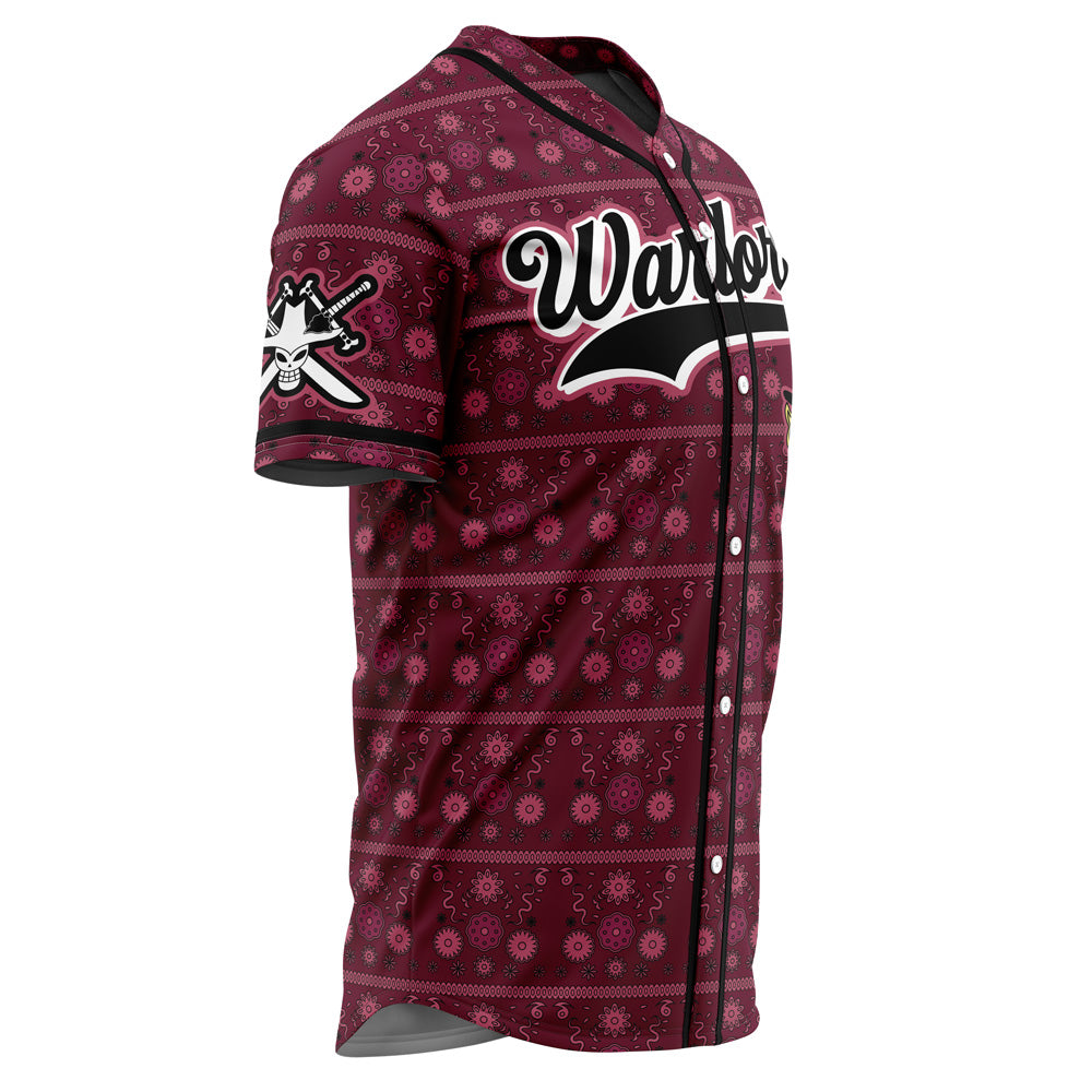 Stylish Warlords Baseball Jersey - Burgundy Pirate Design, Perfect Gift For Anime Fans