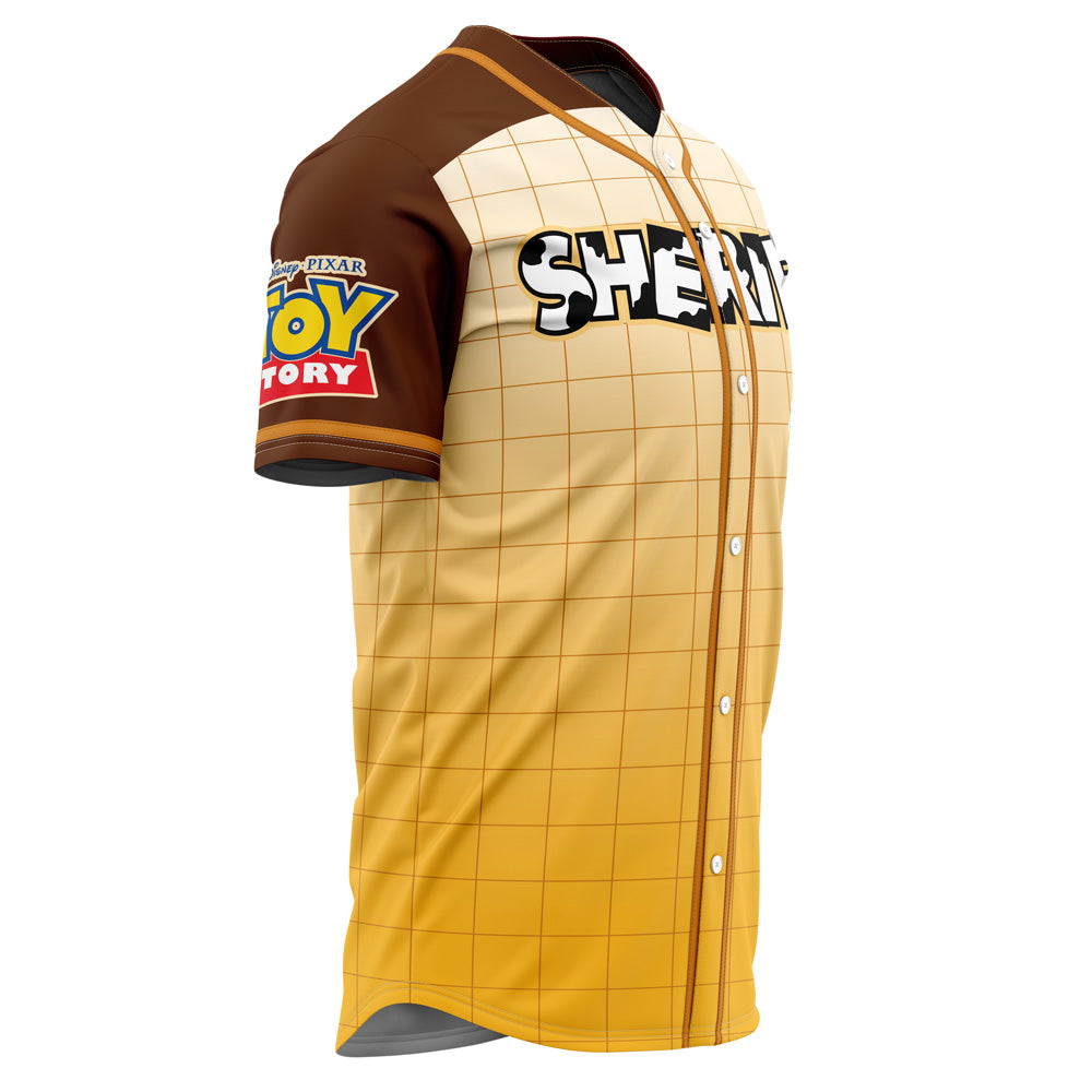 Toy Story Sheriff'S Baseball Jersey - Unisex Cowboy Design, Perfect For Fans!