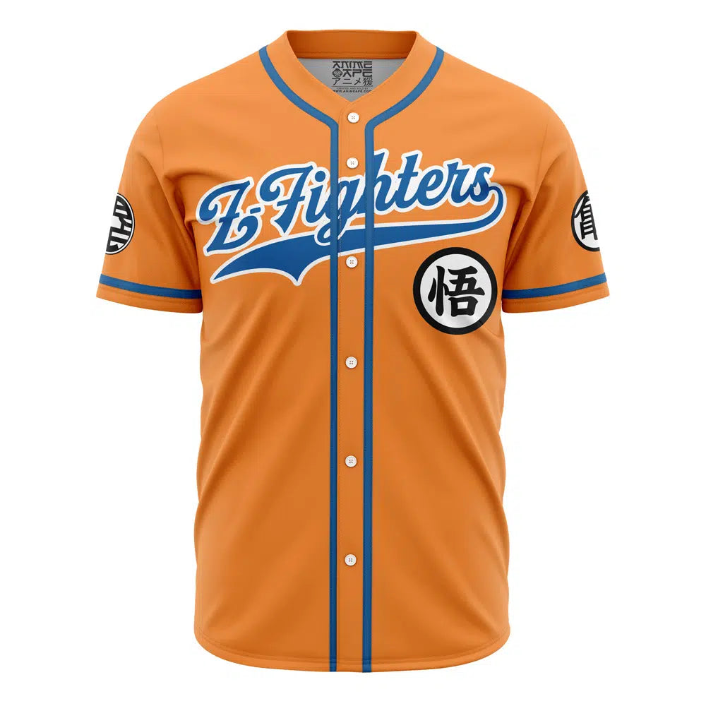 Anime-Inspired Z Fighters Baseball Jersey - Bold Orange &amp; Blue Design For Fans