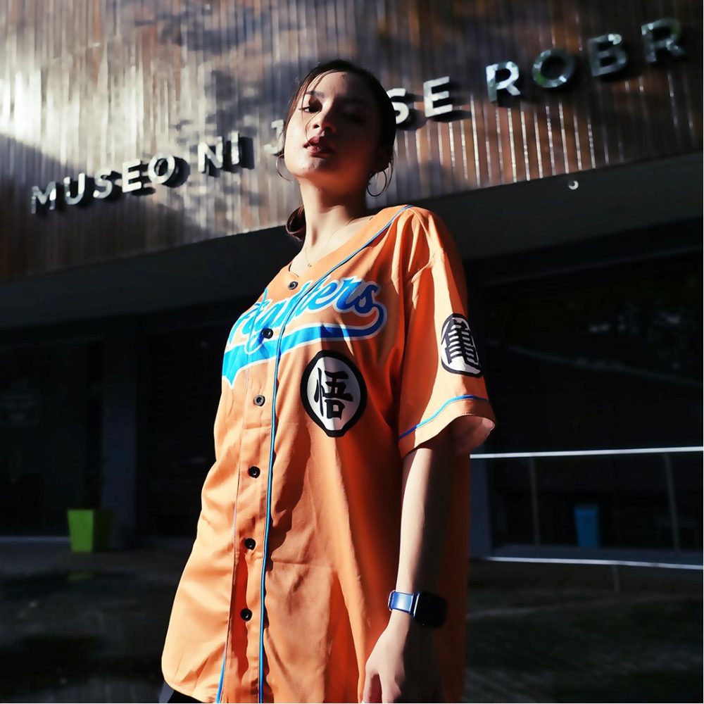 Anime-Inspired Z Fighters Baseball Jersey - Bold Orange &amp; Blue Design For Fans