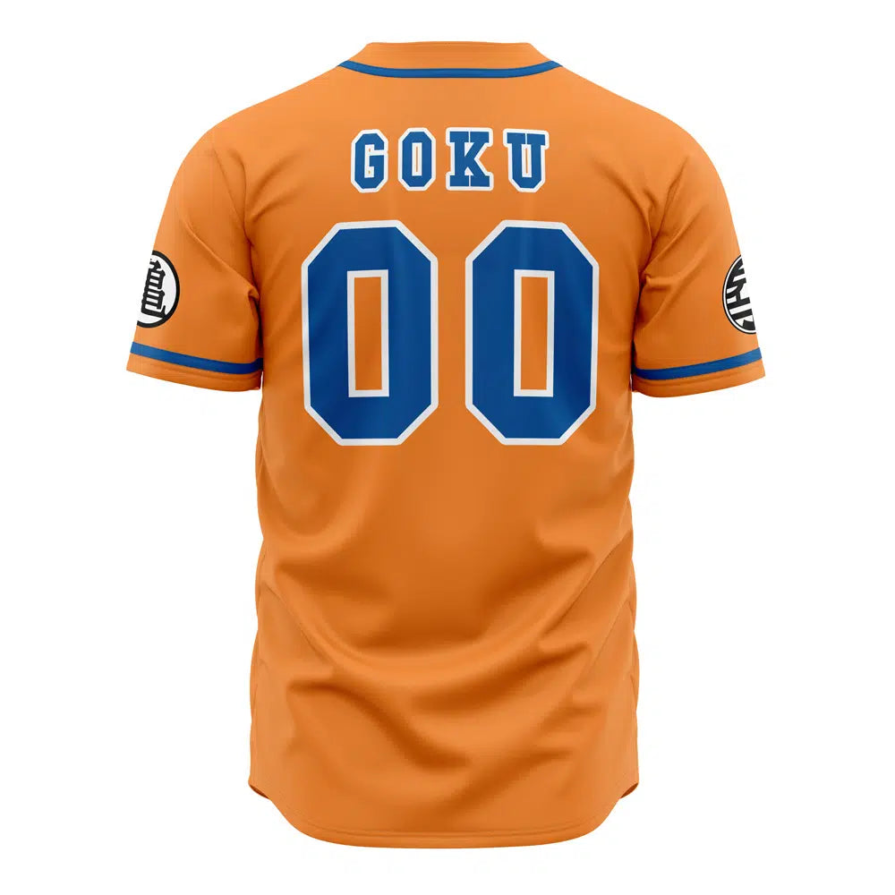 Anime-Inspired Z Fighters Baseball Jersey - Bold Orange &amp; Blue Design For Fans