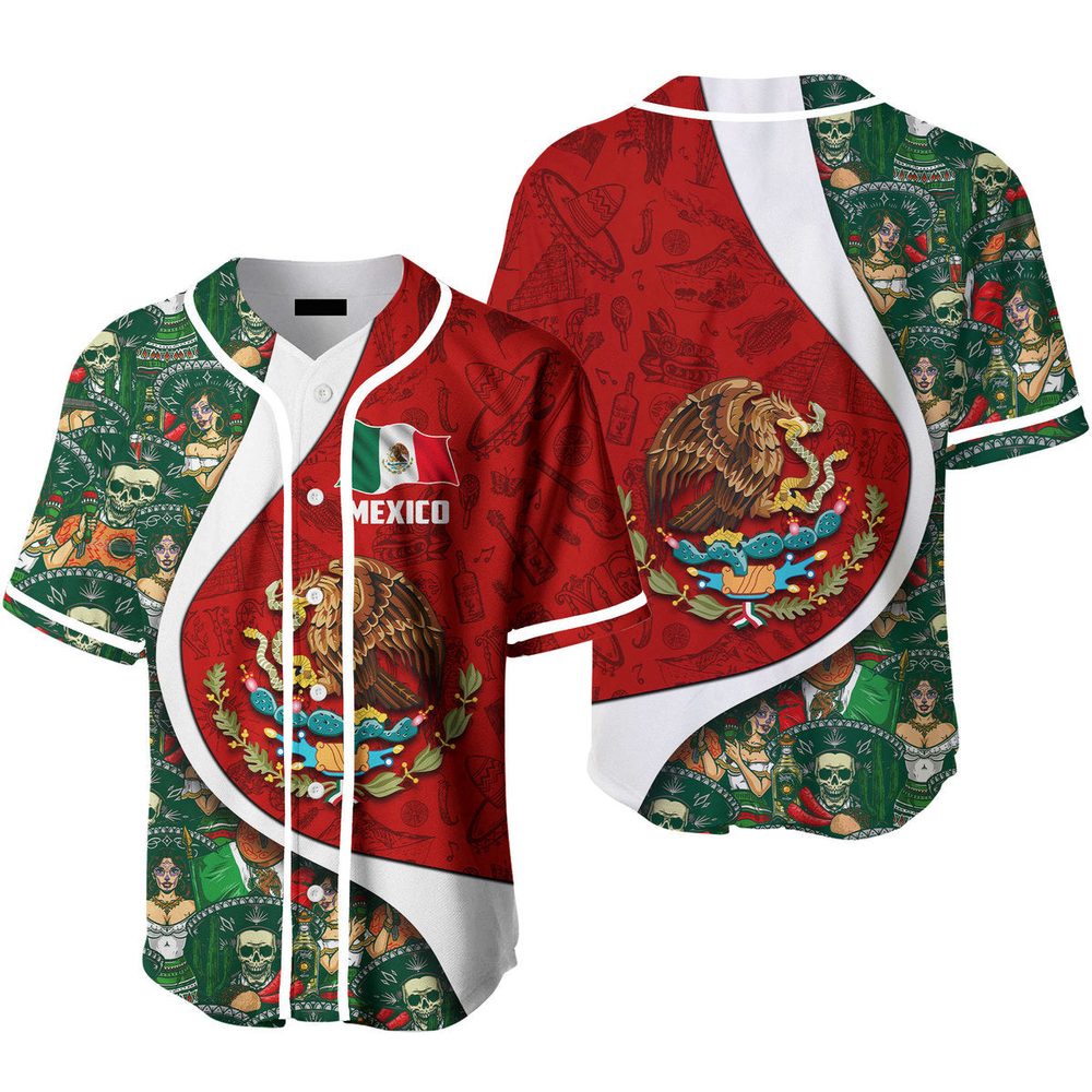 Vibrant Mexico Flag Baseball Jersey – Bold Cultural Design For Fans &amp; Fashionistas