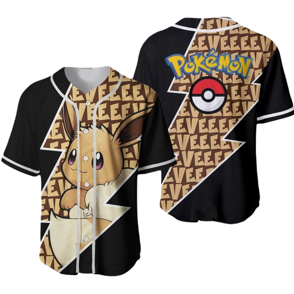Stylish Eevee Pokémon Baseball Jersey - Unique Design For Fans &amp; Collectors