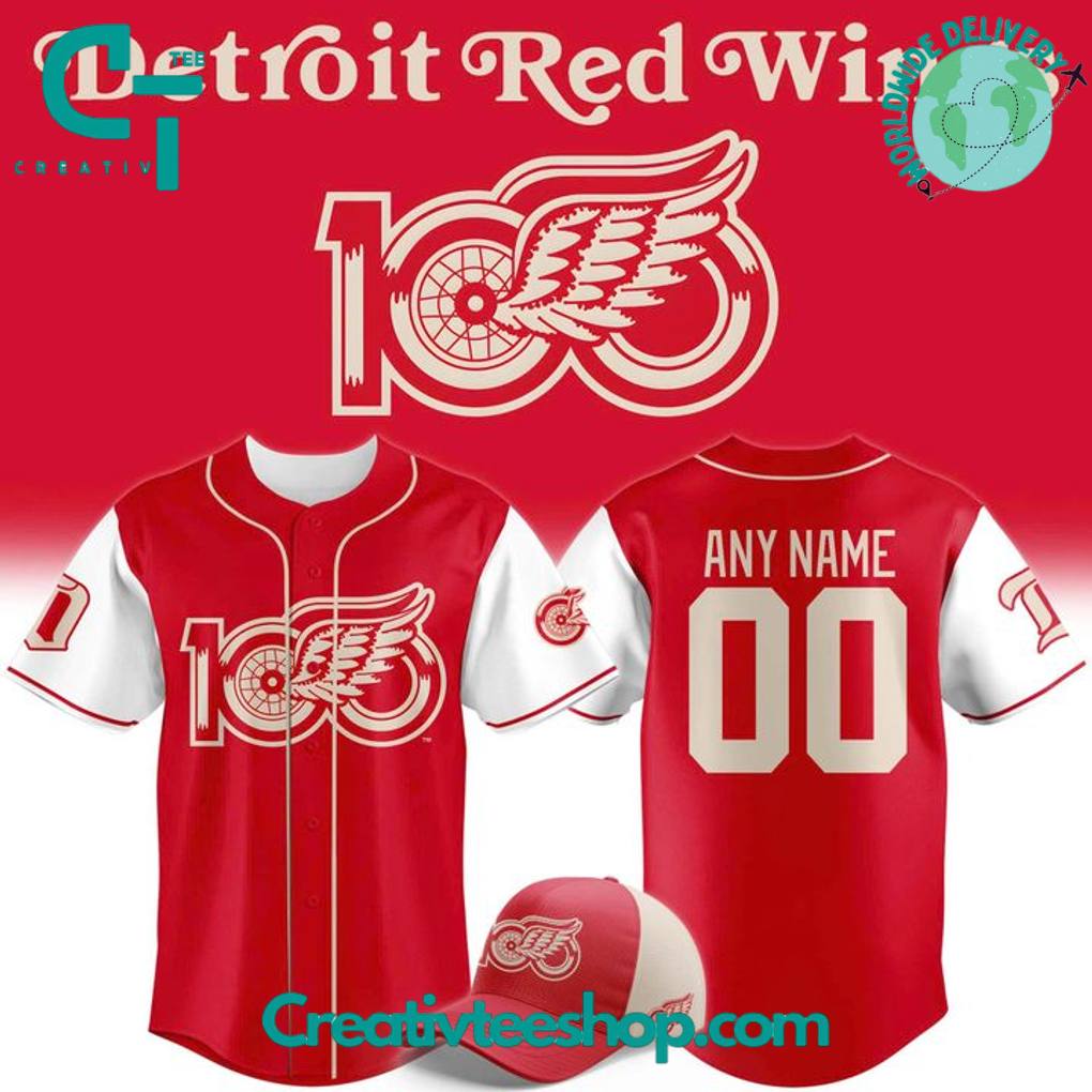 Detroit Red Wings "100 Years Of Hockeytown" Special Baseball Jersey