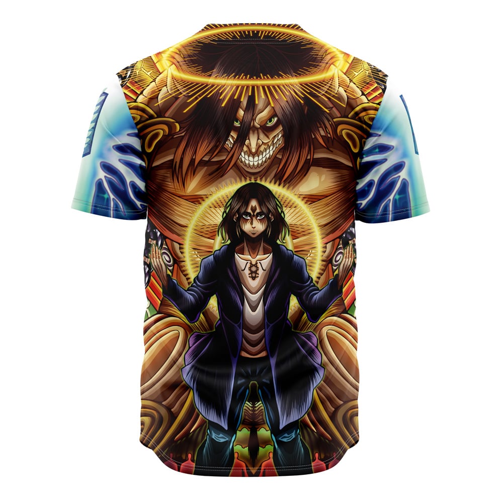 Trippy Eren Yeager Timeskip Attack On Titan Baseball Jersey Without Piping
