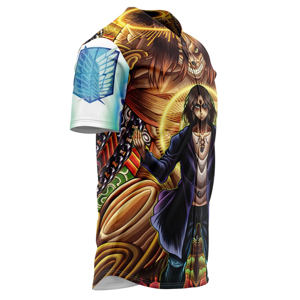 Trippy Eren Yeager Timeskip Attack On Titan Baseball Jersey Without Piping