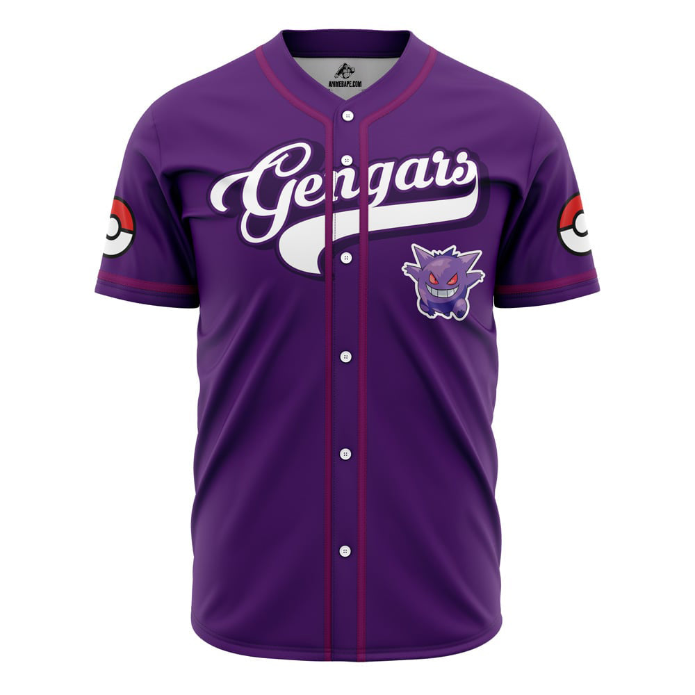 Purple Gengar Baseball Jersey - Stylish Pokémon Fan Apparel , Limited Edition