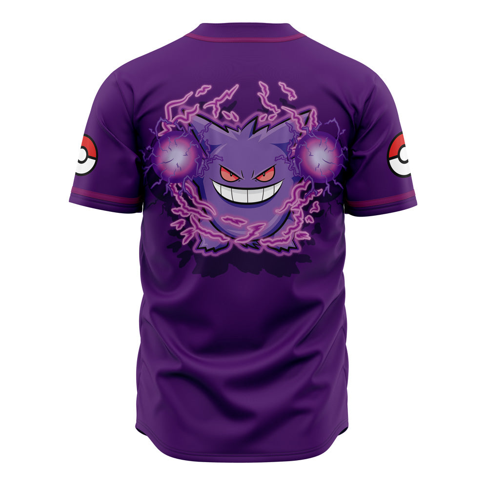 Purple Gengar Baseball Jersey - Stylish Pokémon Fan Apparel , Limited Edition