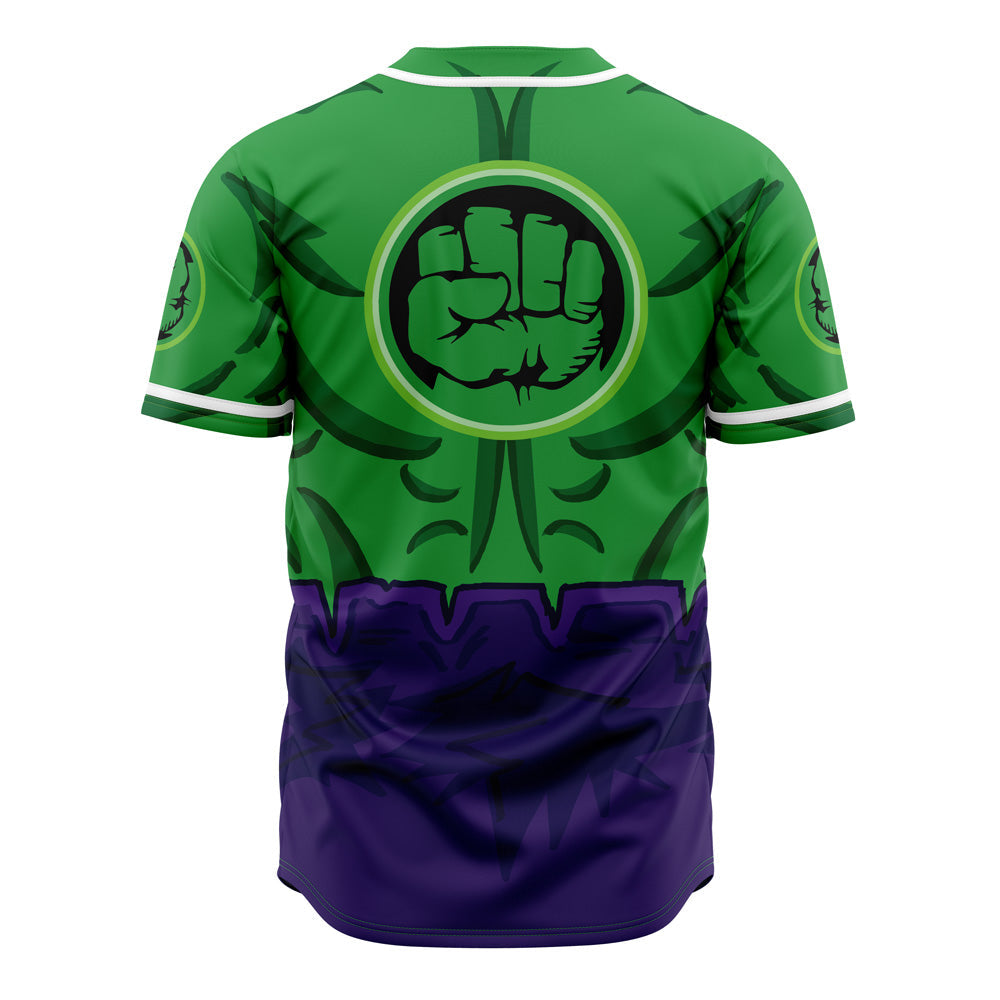 Unleash Your Inner Hero With Hulk-Themed Baseball Jersey - Vibrant Green &amp; Purple Design
