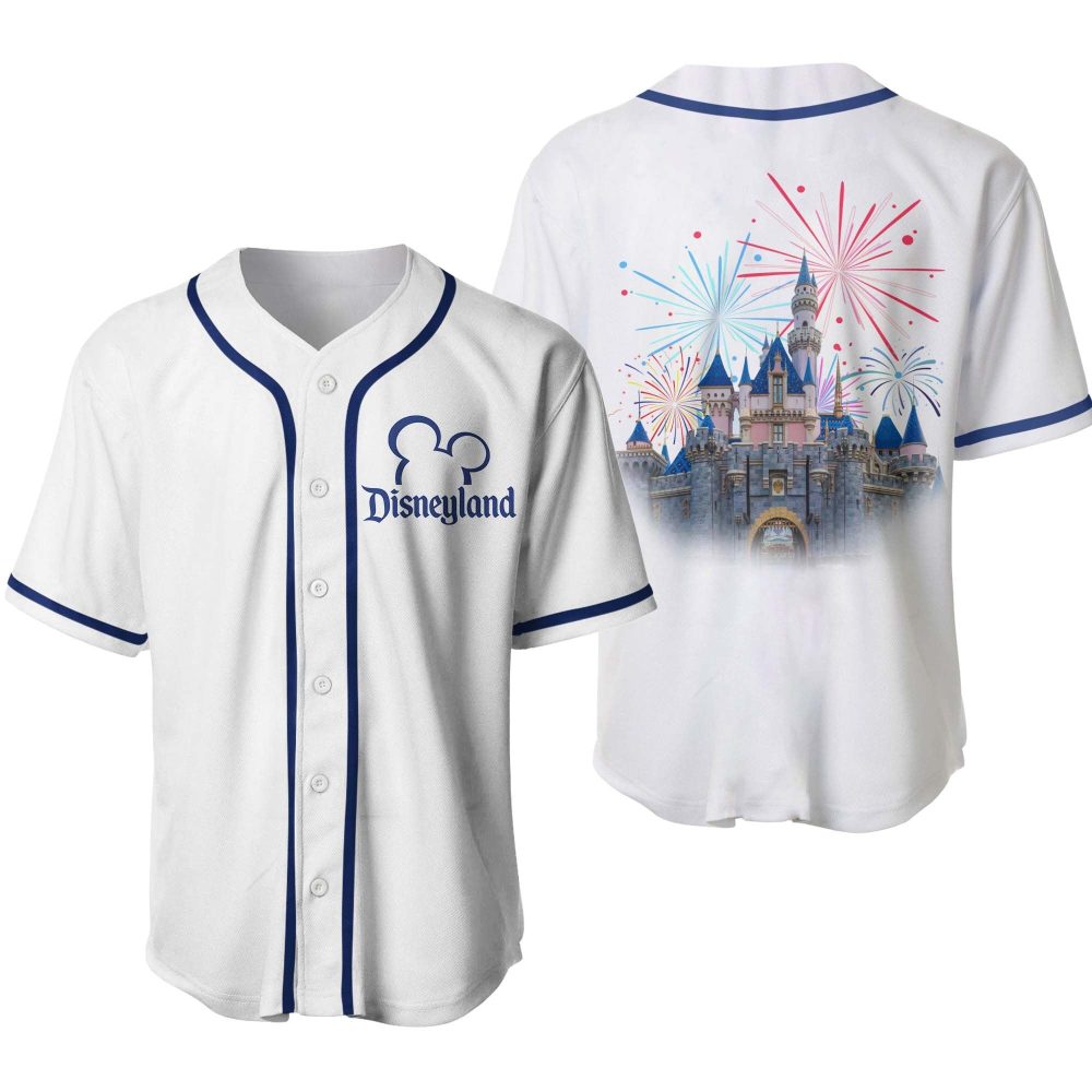 Disneyland Baseball Jersey - Magical Castle &amp; Fireworks Design, Unisex, Comfortable Fit