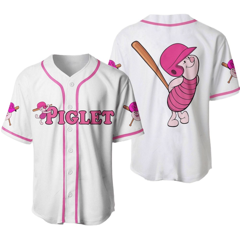 Adorable Piglet Baseball Jersey - Cute Cartoon Sportswear For Kids &amp; Fans