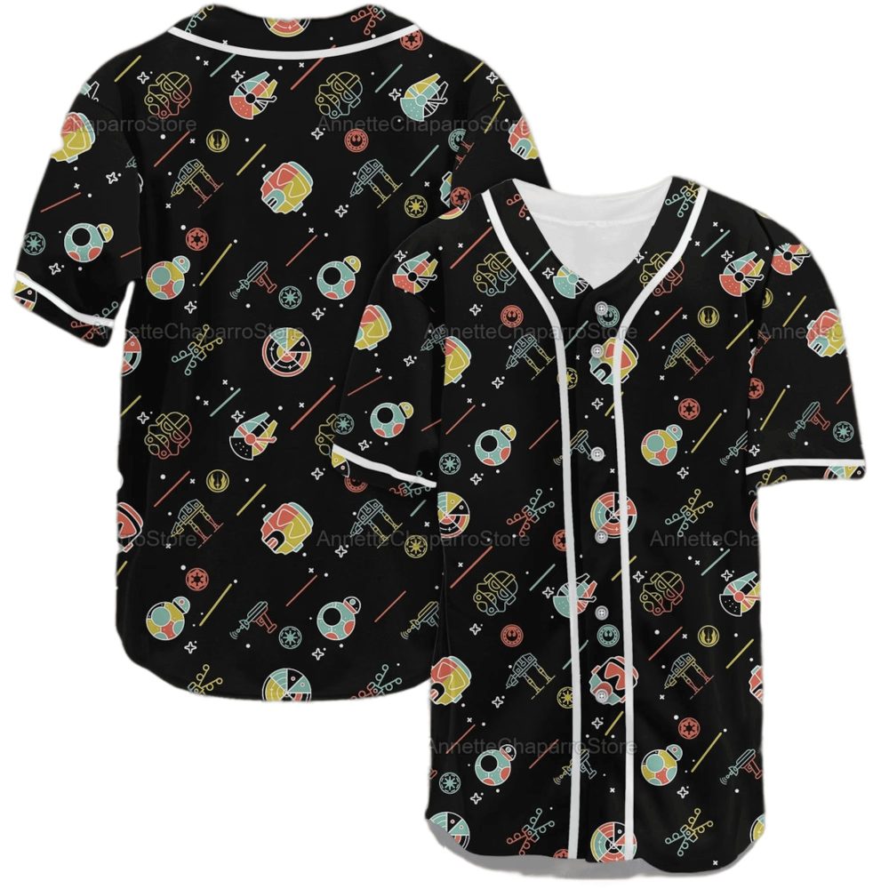 Unisex Space-Themed Baseball Jersey - Vibrant Galaxy Print, Perfect For Sci-Fi Fans!