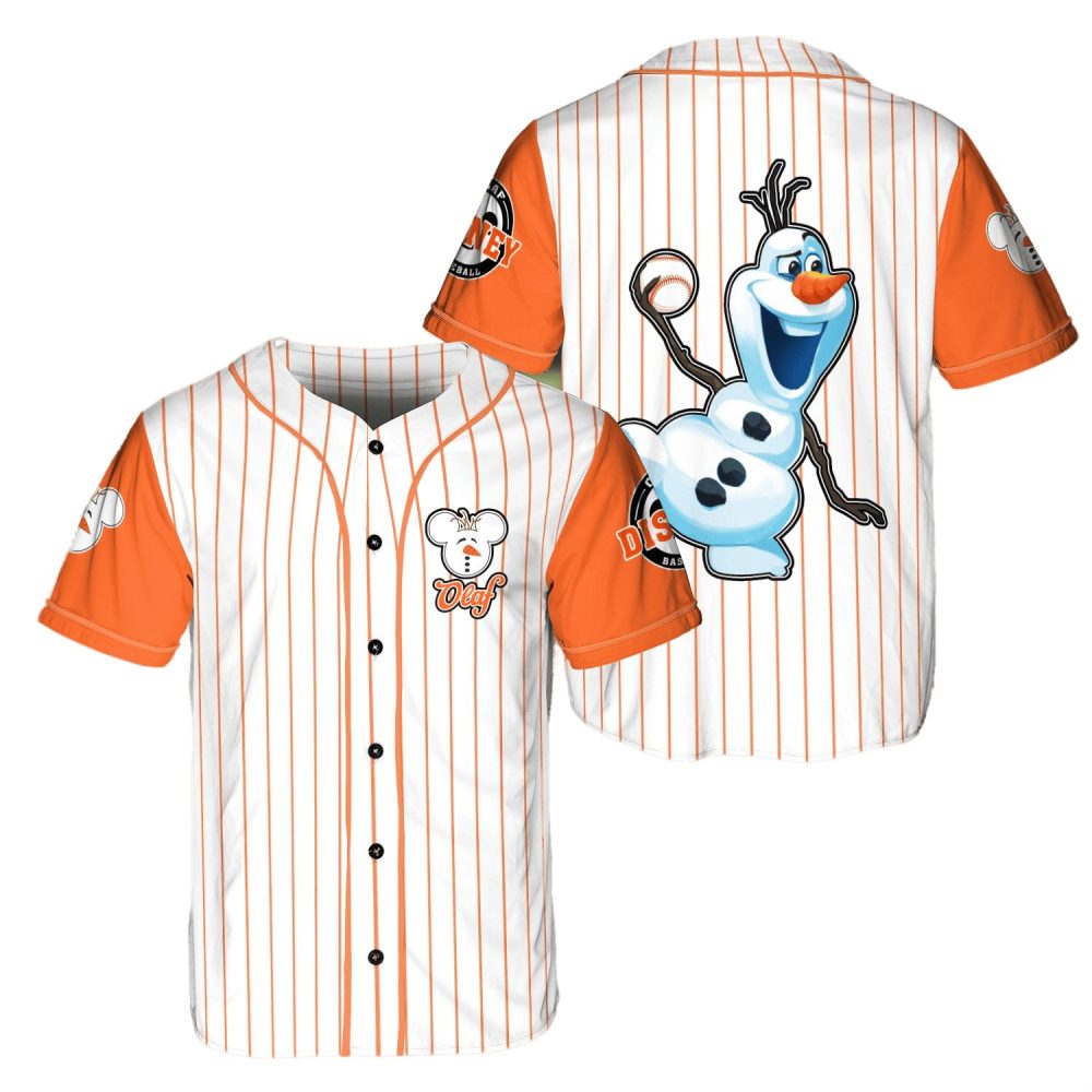 Disney Olaf Baseball Jersey – Fun &amp; Stylish Striped Shirt For Fans