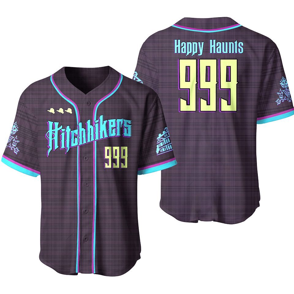 Haunted Hitchhikers Baseball Jersey - Happy Haunts 999 Design - Limited Edition