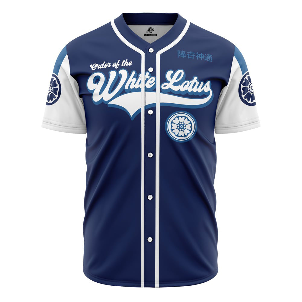 Order Of The White Lotus Baseball Jersey - Stylish Navy &amp; White Sportswear