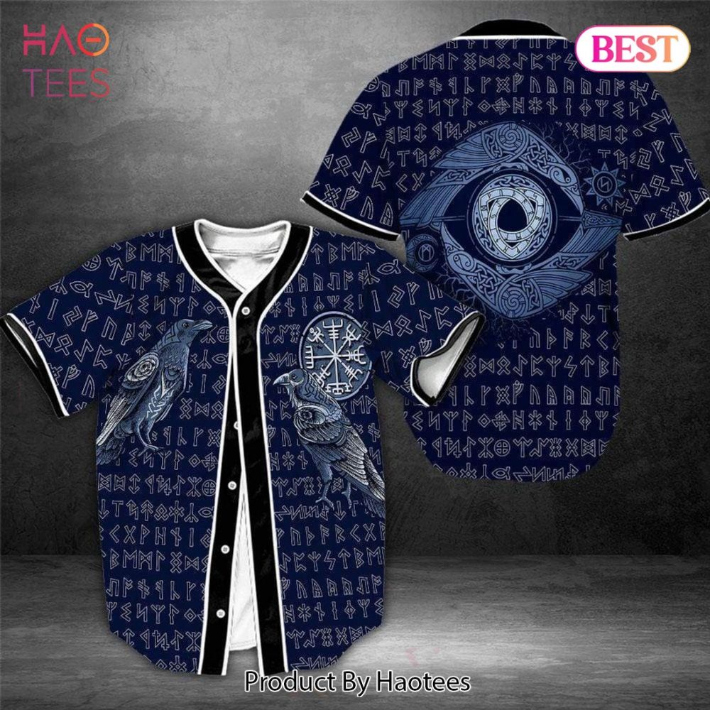 Viking Raven Baseball Jersey - Norse Mythology Design Shirt , Haotees
