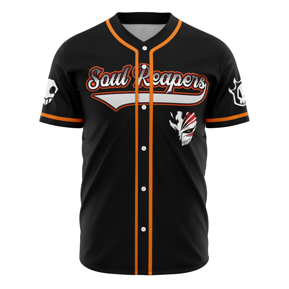Soul Reapers Baseball Jersey - Black &amp; Orange Design, Premium Quality, Unisex Sportswear