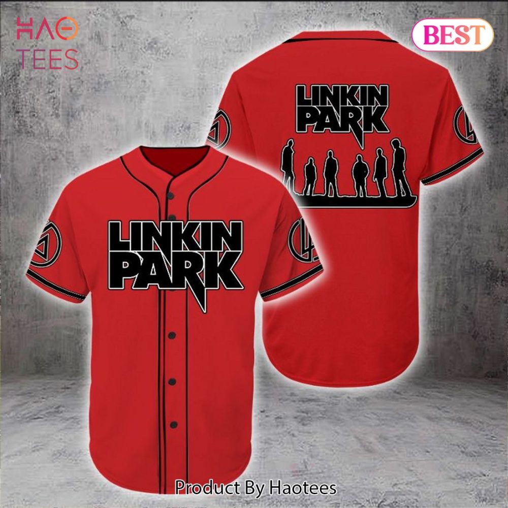 Stylish Red Linkin Park Baseball Jersey - Perfect For Fans &amp; Music Lovers!