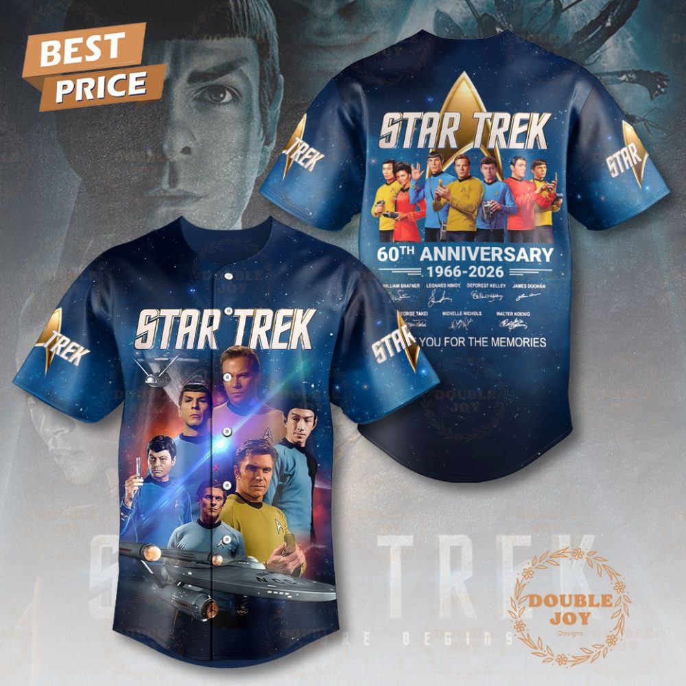 Star Trek 60Th Anniversary 1966-2026 Thank You For The Memories Baseball Jersey