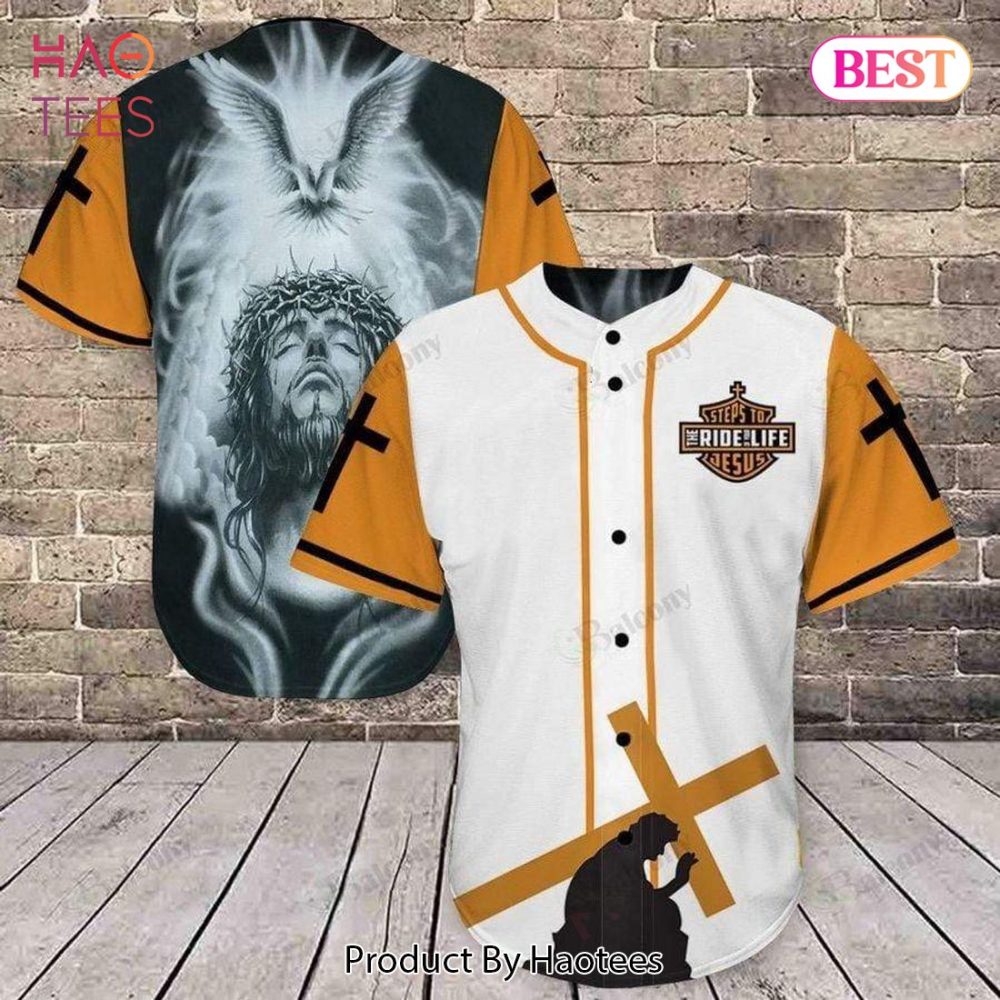 Faith-Inspired Baseball Jersey - Unique Jesus &amp; Dove Design, Perfect Christian Gift