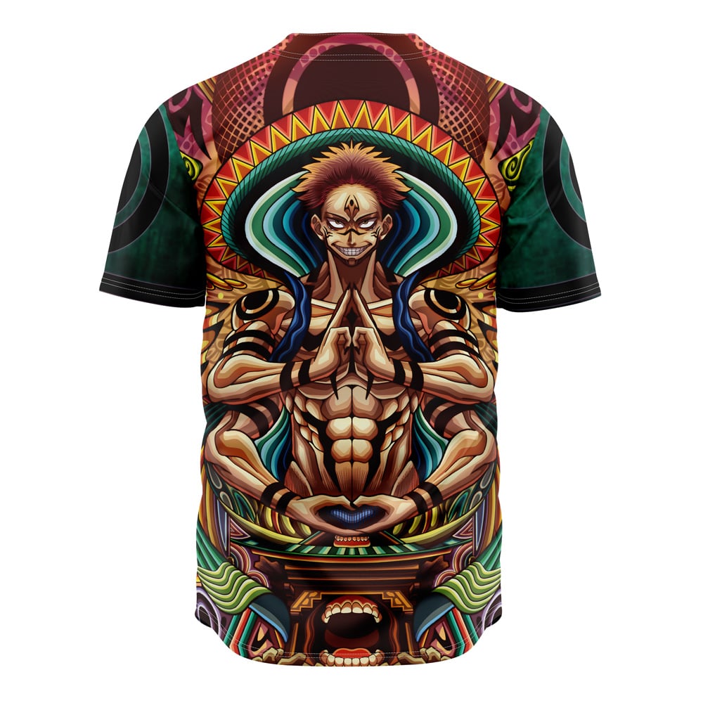 Trippy Ryomen Sukuna Jujutsu Kaisen Baseball Jersey Without Piping