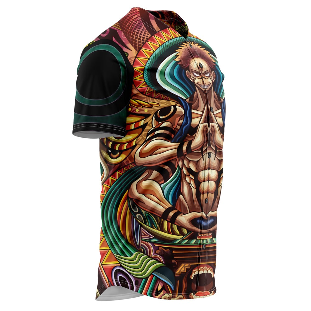 Trippy Ryomen Sukuna Jujutsu Kaisen Baseball Jersey Without Piping
