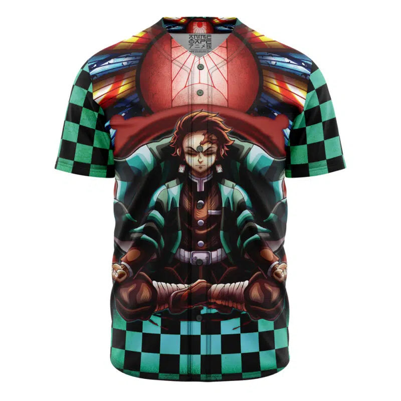 Trippy Kamado Tanjiro Demon Slayer Baseball Jersey Without Piping