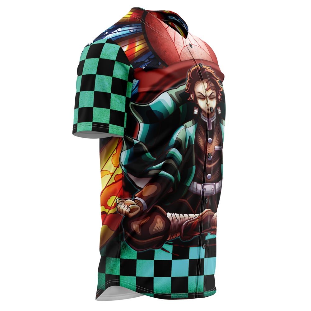 Trippy Kamado Tanjiro Demon Slayer Baseball Jersey Without Piping
