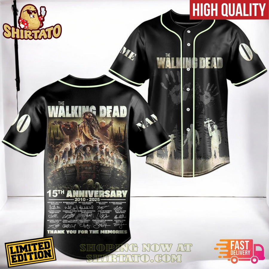 Limited Edition The Walking Dead 15Th Anniversary Baseball Jersey - High Quality, Fast Delivery!