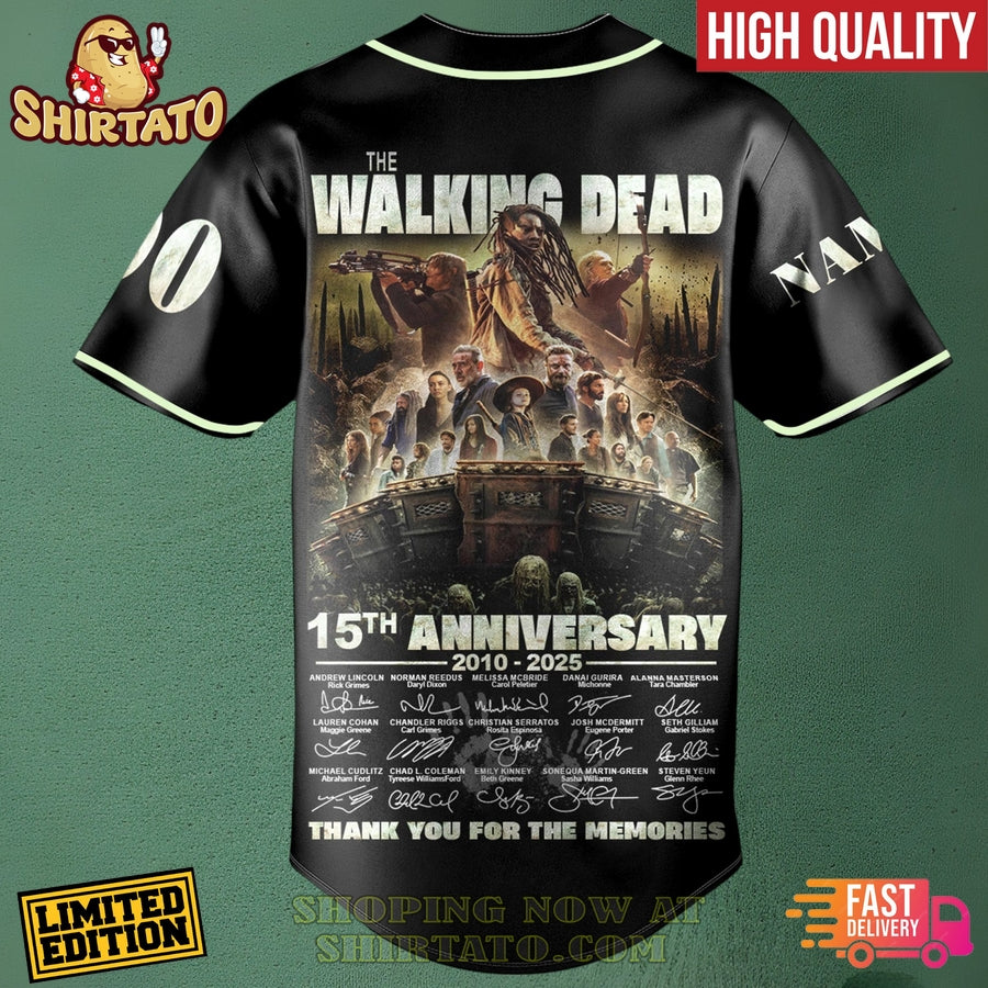 Limited Edition The Walking Dead 15Th Anniversary Baseball Jersey - High Quality, Fast Delivery!